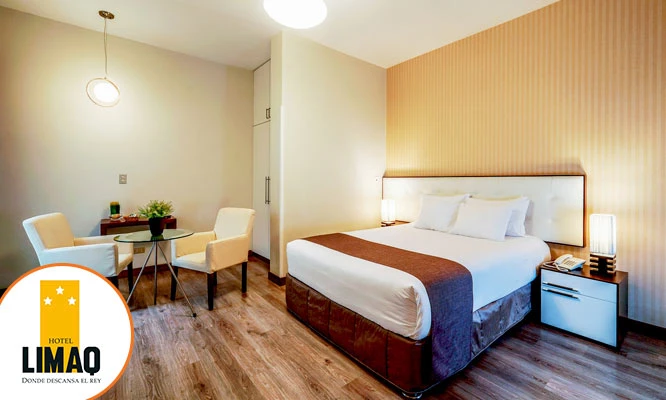 1 Noche en habitación matrimonial + desayuno buffet con opción a jacuzzi en Hotel Limaq