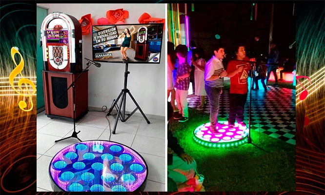 Alquiler de Karaoke digital + piso LED + letreros y más