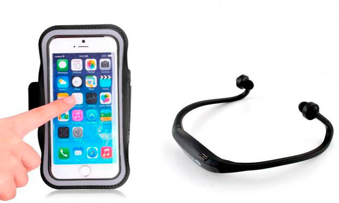 Kit de brazalete deportivo audifonos Bluetooth para Smartphone y Iphone con Otto Ware