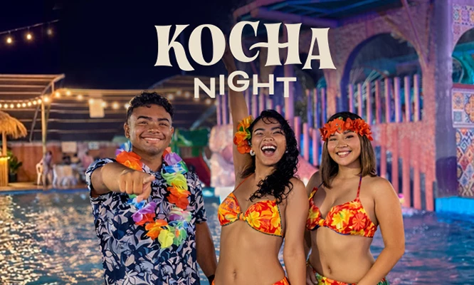 KOCHANIGHT: Piscina de noche en Kochawasi