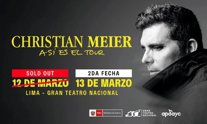 CHRISTIAN MEIER , ASI ES EL TOUR  ¡13  de Marzo, Gran Teatro Nacional!