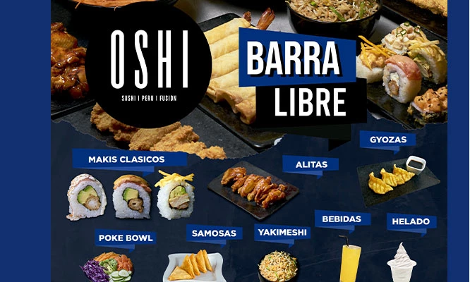 BARRA LIBRE MAKIS: Makis + alitas + gyozas + poke bowl + bebida  y más