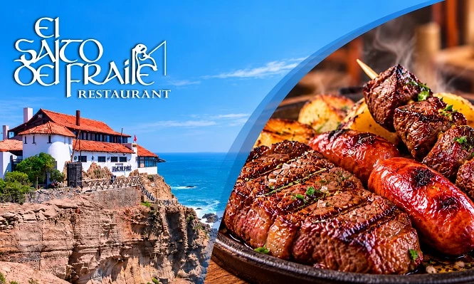 Parrilla para 2:  Baby beef, pollo, chorizo, anticucho, etc frente al mar