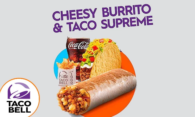 SUPER COMBO:  Super Combo que incluye: Taco + Burrito + complemento y bebida