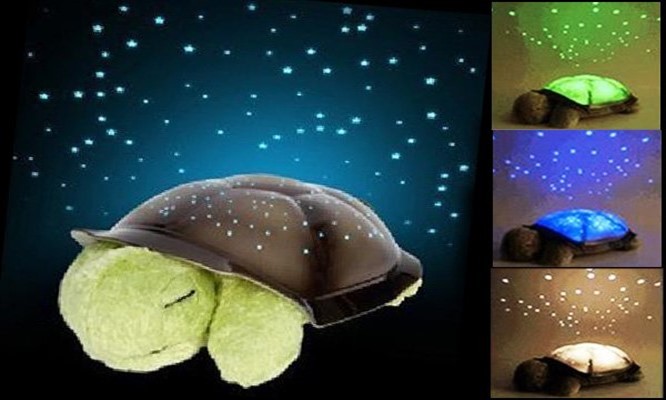 Tortuga peluche con proyector de luces musical pilas