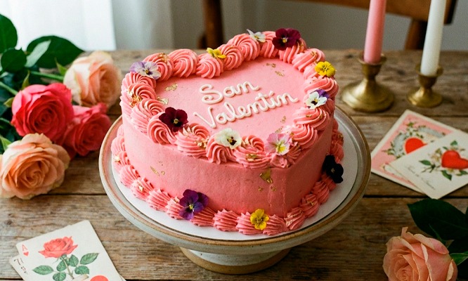 Torta temática Corazón coquette para san Valentín