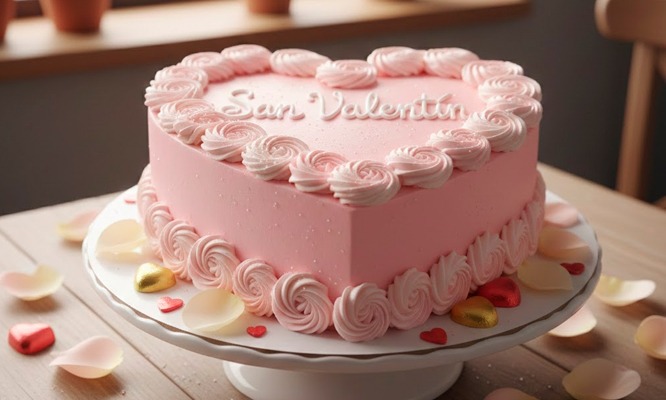 Torta temática Corazón coquette para san Valentín