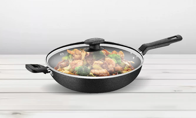 WOK Loreto 28 cm TRAMONTINA antiadherente Starflon Max + tapa. INCLUYE DELIVERY!
